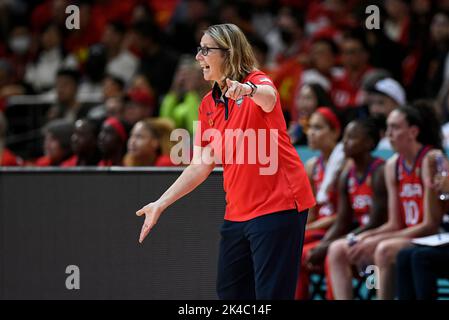 Sydney, Australia. 1st ottobre 2022; Sydney, Homebush, nuovo Galles del Sud, Australia, Women's World Cup Basketball: Final USA versus China, Cheryl Reeve coach of USA Credit: Action Plus Sports Images/Alamy Live News Foto Stock