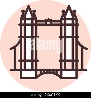 Tower Bridge, illustrazione, vettore su sfondo bianco. Illustrazione Vettoriale