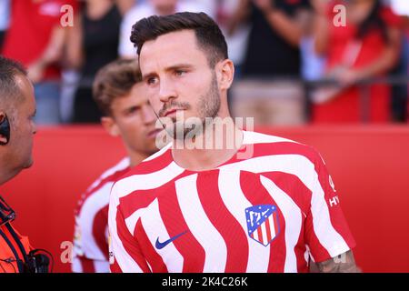Siviglia, Siviglia, Spagna. 1st Ott 2022. Saul Niguez di Atletico de Madrid durante la partita la Liga Santader tra Siviglia CF e Atletico Madrid al Ramon Sanchez Pizjuan di Siviglia, Spagna, il 01 ottobre 2022. (Credit Image: © Jose Luis Contreras/DAX via ZUMA Press Wire) Foto Stock