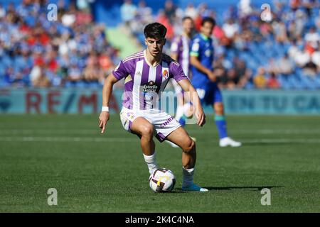 Getafe, Spagna. 1st Ott 2022. Alvaro Aguado (Valladolid) Calcio : Spagnolo 'la Liga Santander' incontro tra Getafe CF 2-3 Real Valladolid CF al Colosseo Alfonso Perez di Getafe, Spagna . Credit: Mutsu Kawamori/AFLO/Alamy Live News Foto Stock