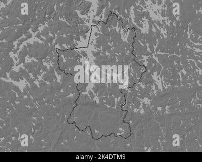 Paijanne Tavastia, regione della Finlandia. Mappa altimetrica bilivello con laghi e fiumi Foto Stock