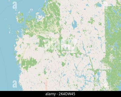 Ostrobothnia meridionale, regione della Finlandia. Aprire la mappa stradale Foto Stock