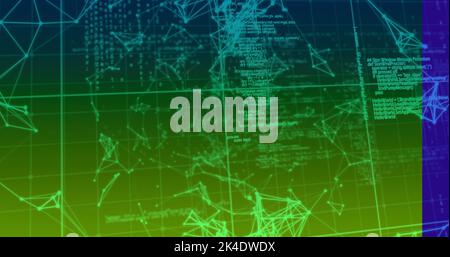 Immagine della rete di connessioni attraverso l'elaborazione dei dati Foto Stock