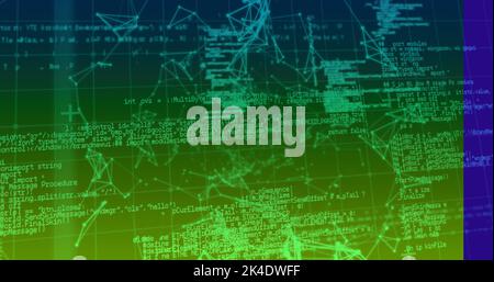 Immagine della rete di connessioni attraverso l'elaborazione dei dati Foto Stock