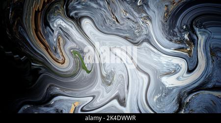 Un dipinto astratto ad olio con colori monocromatici misti per sfondi e sfondi Foto Stock
