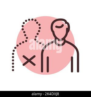 Icona linea colore solitudine. Pittogramma per la pagina Web Illustrazione Vettoriale