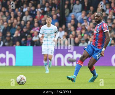 Londra INGHILTERRA - Ottobre 01: Odsonne Edouard di Crystal Palace durante la partita di calcio della Premier League inglese tra Crystal Palace e Chelsea a Sel Foto Stock