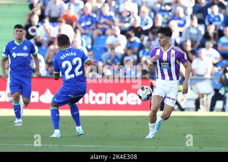 Alvaro Aguado di Real Valladolid durante il campionato spagnolo la Liga partita di calcio tra Getafe CF e Real Valladolid il 1 ottobre 2022 al Coliseum Alfonso Perez stadio di Getafe, Madrid, Spagna - Foto: Oscar J Barroso/DPPI/LiveMedia Foto Stock