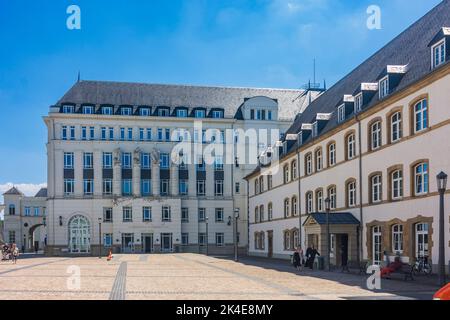 Città di Lussemburgo (Lëtzebuerg; Lussemburgo): Cité judicaire, Plateau St. Esprit (zona giudiziaria, Plateau St. Esprit) nel centro storico, Lussemburgo Foto Stock