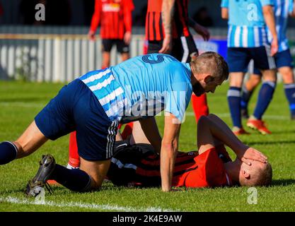 East Belfast FC e Dunmurry Rec FC Foto Stock