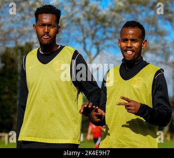 East Belfast FC e Dunmurry Rec FC Foto Stock