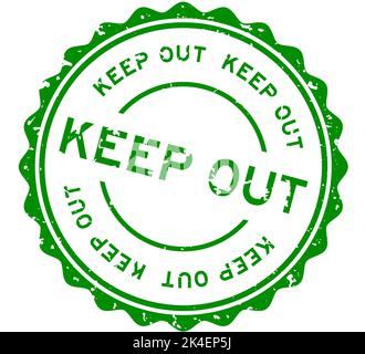Grunge verde tenere fuori parola guarnizione rotonda in gomma timbro su sfondo bianco Illustrazione Vettoriale