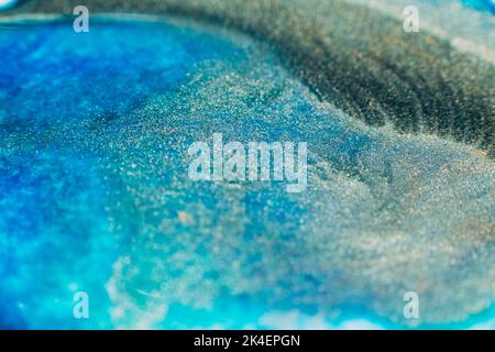 le vernici mescolano gli inchiostri blu astratti di disegno dello sfondo Foto Stock