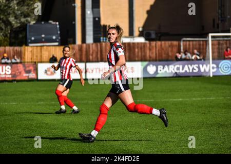 Il capitano di Sunderland Women Emma Kelly in azione durante il suo gioco di squadra B della Coppa conti contro Liverpool Women. Foto Stock