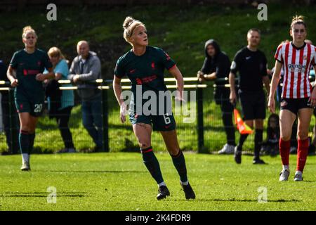 Jasmine Matthews in azione per Liverpool Women nel loro gioco di Coppa conti contro Sunderland Women. Foto Stock