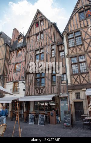 Place Plumereau, le Vieux, Tours Foto Stock