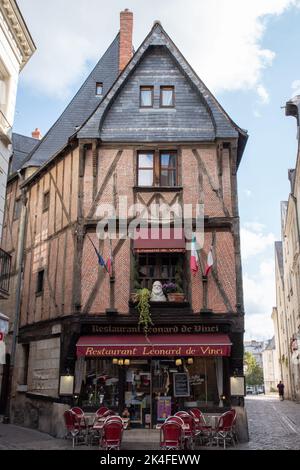 Place Plumereau, le Vieux, Tours Foto Stock