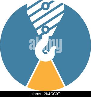 Modello di illustrazione del design dell'icona del logo della gru Illustrazione Vettoriale