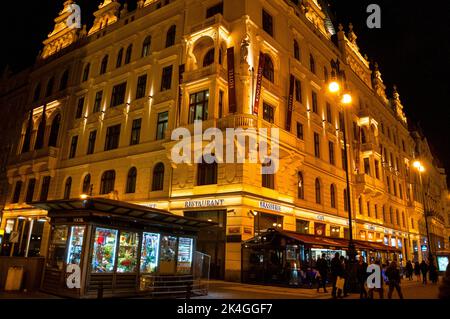 Hotel di lusso in stile neo-rinascimentale Kings Court a Praga, Repubblica Ceca. Foto Stock