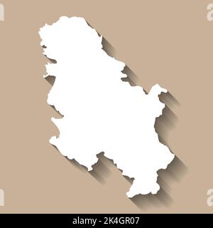 Silhouette della mappa vettoriale del paese della Serbia Illustrazione Vettoriale