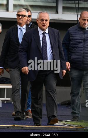 Roma, Italia. 02nd Ott 2022. Claudio Lotito durante il Campionato Italiano di Calcio una partita del 2022/2023 tra SS Lazio vs Spezia Calcio allo Stadio Olimpico di Roma il 02 ottobre 2022. Credit: Live Media Publishing Group/Alamy Live News Foto Stock