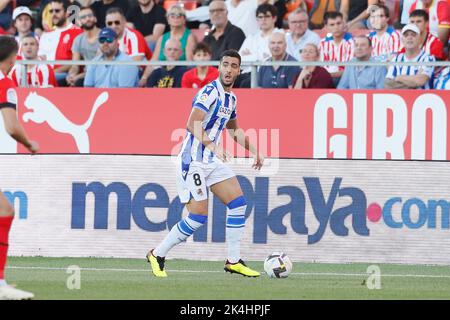 Girona, Spagna. 2nd Ott 2022. Mikel Merino (Sociedad) Calcio/Calcio : spagnolo 'la Liga Santander' incontro tra Girona FC 3-5 Real Sociedad presso l'Estadi Montilivi di Girona, Spagna . Credit: Mutsu Kawamori/AFLO/Alamy Live News Foto Stock