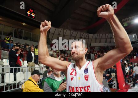 21 Giancarlo Ferrero Openjobmetis Varese durante la partita del Campionato LBA Italia tra Openjobmetis Varese e Dinamo Sassari Banco di Sardegna Baske Foto Stock