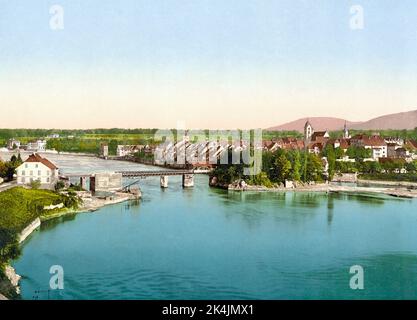 Rheinfelden, Argau, Svizzera 1890. Foto Stock