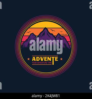 Logo Mountain Adventure Illustrazione Vettoriale