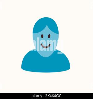 Adesivo avatar utente per un social media, che rende un blog o vlog vettore flat illustrazione. Set di icone dei cartoni animati per la creazione di contenuti Internet Illustrazione Vettoriale