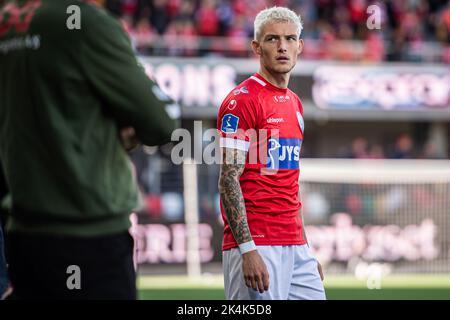 Silkeborg, Danimarca. 02nd Ott 2022. Oliver Sonne (5) di Silkeborg SE visto durante l'incontro Superliga del 3F tra Silkeborg IF e AC Horsens al Jysk Park di Silkeborg. (Photo Credit: Gonzales Photo/Alamy Live News Foto Stock