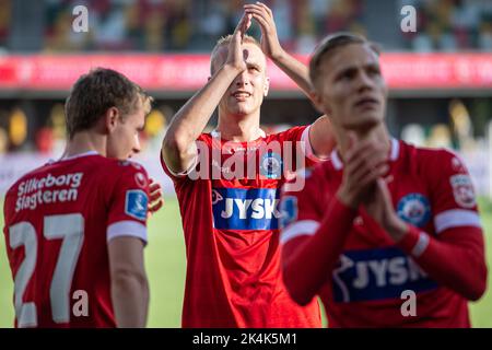 Silkeborg, Danimarca. 02nd Ott 2022. Tobias Salquist di Silkeborg SE visto dopo il 3F Superliga match tra Silkeborg IF e AC Horsens al Jysk Park di Silkeborg. (Photo Credit: Gonzales Photo/Alamy Live News Foto Stock