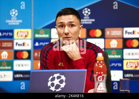 Amsterdam, 2022-10-03, 2022-10-03 12:59:43:19 AMSTERDAM - Steven Berghuis di Ajax durante la conferenza stampa che precede la partita della Champions League tra Ajax Amsterdam e SSC Napoli alla Johan Cruijff Arena il 3 ottobre 2022 ad Amsterdam, Paesi Bassi. ANP MAURICE VAN STEEN netherlands out - belgium out Credit: ANP/Alamy Live News Foto Stock