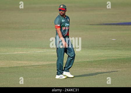 Bangladesh un giorno internazionale (ODI) Capitano Tamim Iqbal Khan allo stadio Zahur Ahmed Chowdhury, Sagorika, Chattogram, Bangladesh Foto Stock