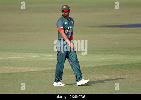 Bangladesh un giorno internazionale (ODI) Capitano Tamim Iqbal Khan allo stadio Zahur Ahmed Chowdhury, Sagorika, Chattogram, Bangladesh Foto Stock