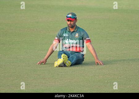 Bangladesh un giorno internazionale (ODI) Capitano Tamim Iqbal Khan allo stadio Zahur Ahmed Chowdhury, Sagorika, Chattogram, Bangladesh Foto Stock