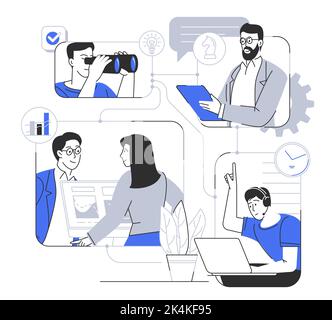 Collezione aziendale di lavoro di squadra Illustrazione Vettoriale