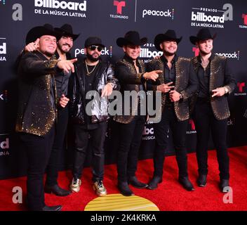 Coral Gables, Stati Uniti. 29th Set, 2022. CORAL GABLES, FLORIDA - 29 SETTEMBRE: Calibre 50 partecipa ai Billboard Latin Music Awards 2022 al Watsco Center il 29 settembre 2022 a Coral Gables, Florida. (Foto di JL/Sipa USA) Credit: Sipa USA/Alamy Live News Foto Stock