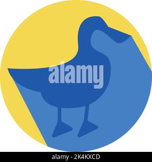 Anatra blu, illustrazione, vettore su sfondo bianco. Illustrazione Vettoriale