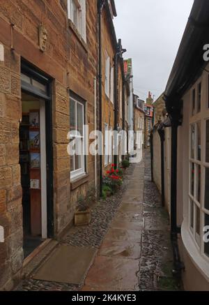 Church Lane, Robin Hoods Bay, Whitby, North Yorkshire, Inghilterra, REGNO UNITO, YO22 4RD Foto Stock