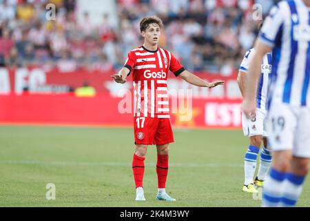 Girona, Spagna. 2nd Ott 2022. Rodrigo Riquelme (Girona) Calcio : Spagnolo 'la Liga Santander' incontro tra Girona FC 3-5 Real Sociedad presso l'Estadi Montilivi di Girona, Spagna . Credit: Mutsu Kawamori/AFLO/Alamy Live News Foto Stock