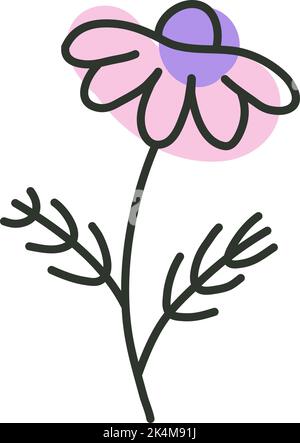 Fiore viola, illustrazione, vettore su sfondo bianco. Illustrazione Vettoriale