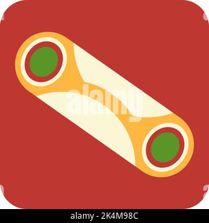 Rotolo di lavash, illustrazione, vettore su sfondo bianco. Illustrazione Vettoriale