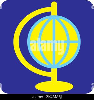 Globo dorato, illustrazione, vettore su sfondo bianco. Illustrazione Vettoriale