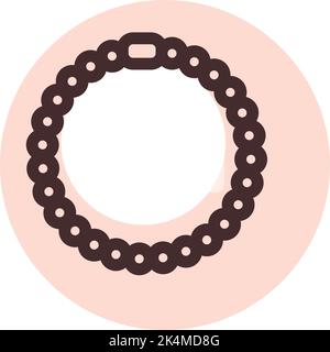 Bracciale perla, illustrazione, vettore su sfondo bianco. Illustrazione Vettoriale