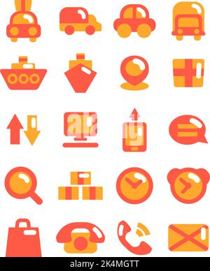 Logistica spedizione, illustrazione, vettore su sfondo bianco. Illustrazione Vettoriale