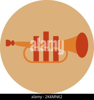 Strumento a tromba, illustrazione, vettore su sfondo bianco. Illustrazione Vettoriale