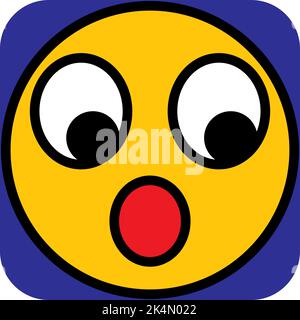 Sorpreso smiley, illustrazione, vettore su uno sfondo bianco. Illustrazione Vettoriale
