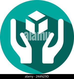 Maneggiare la spedizione con cura, illustrazione, vettore su sfondo bianco. Illustrazione Vettoriale