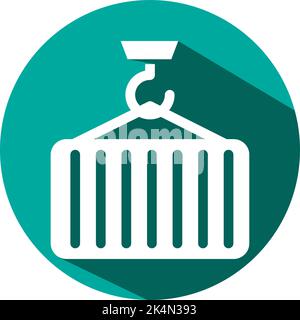 Contenitore di spedizione, illustrazione, vettore su sfondo bianco. Illustrazione Vettoriale